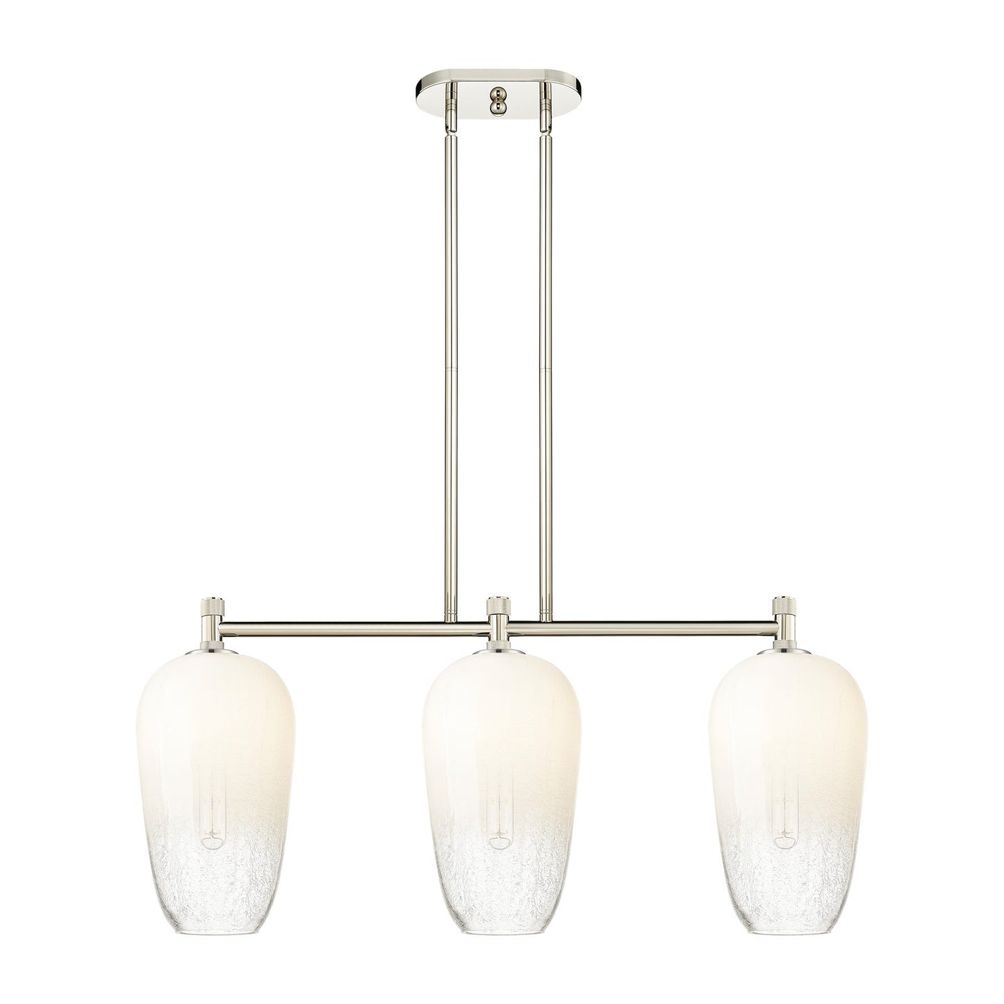Innovations Brookhaven Flute 34in 3-Light Island Light | Industrial Polished Nickel and Opal Glass | Kitchen Island | Model 434-3I-PN-G484-7OP