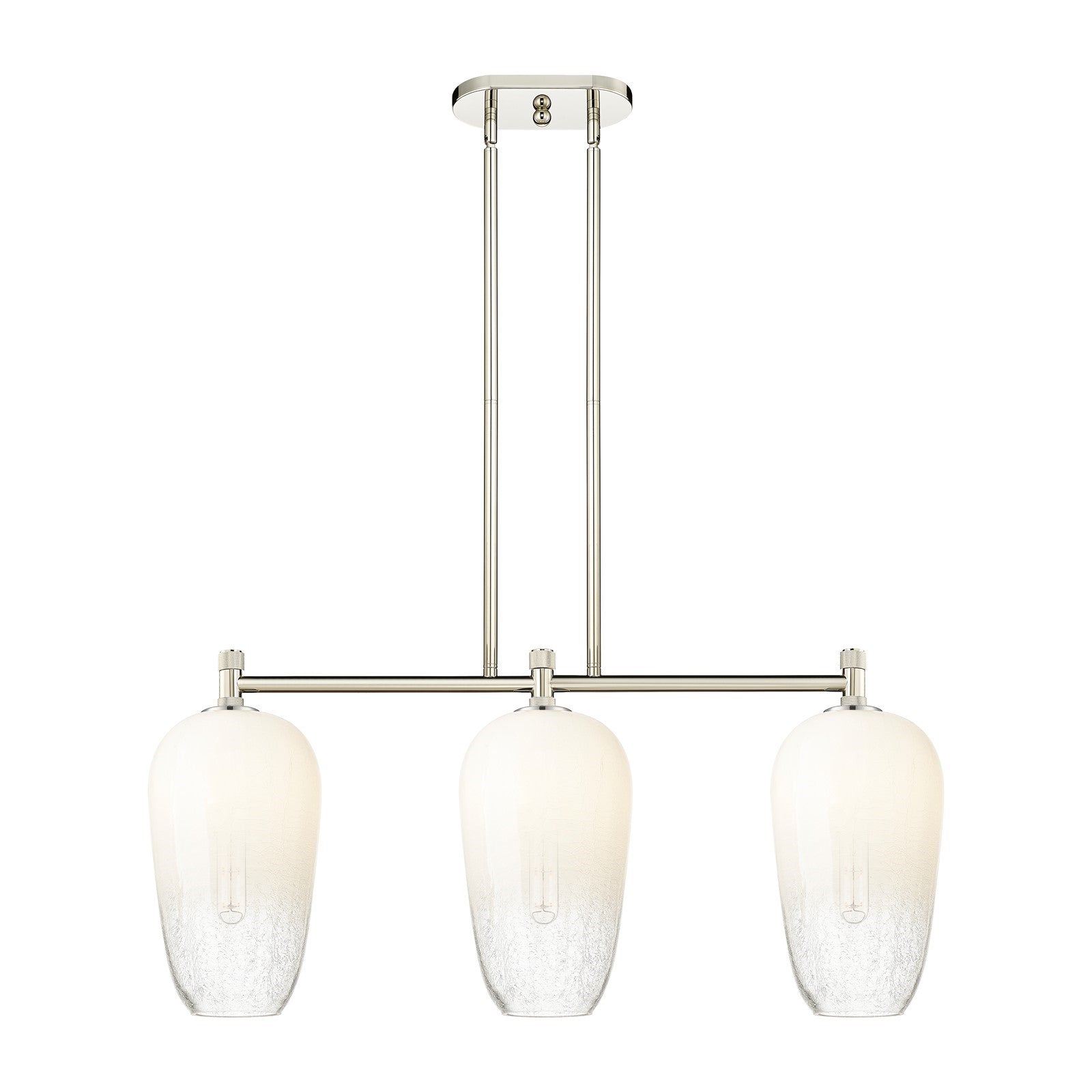 Innovations Brookhaven Flute 34in 3-Light Island Light | Industrial Polished Nickel and Opal Glass | Kitchen Island | Model 434-3I-PN-G484-7OP