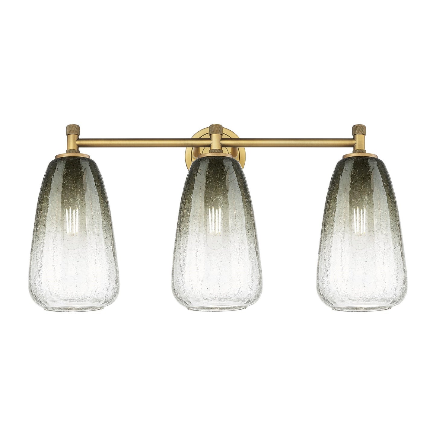 Innovations Brookhaven Almond 24in 3-Light Bath Vanity Light | Industrial Brushed Brass and Slate Glass | Bathroom Vanity | Model 434-3W-BB-G480-6SL