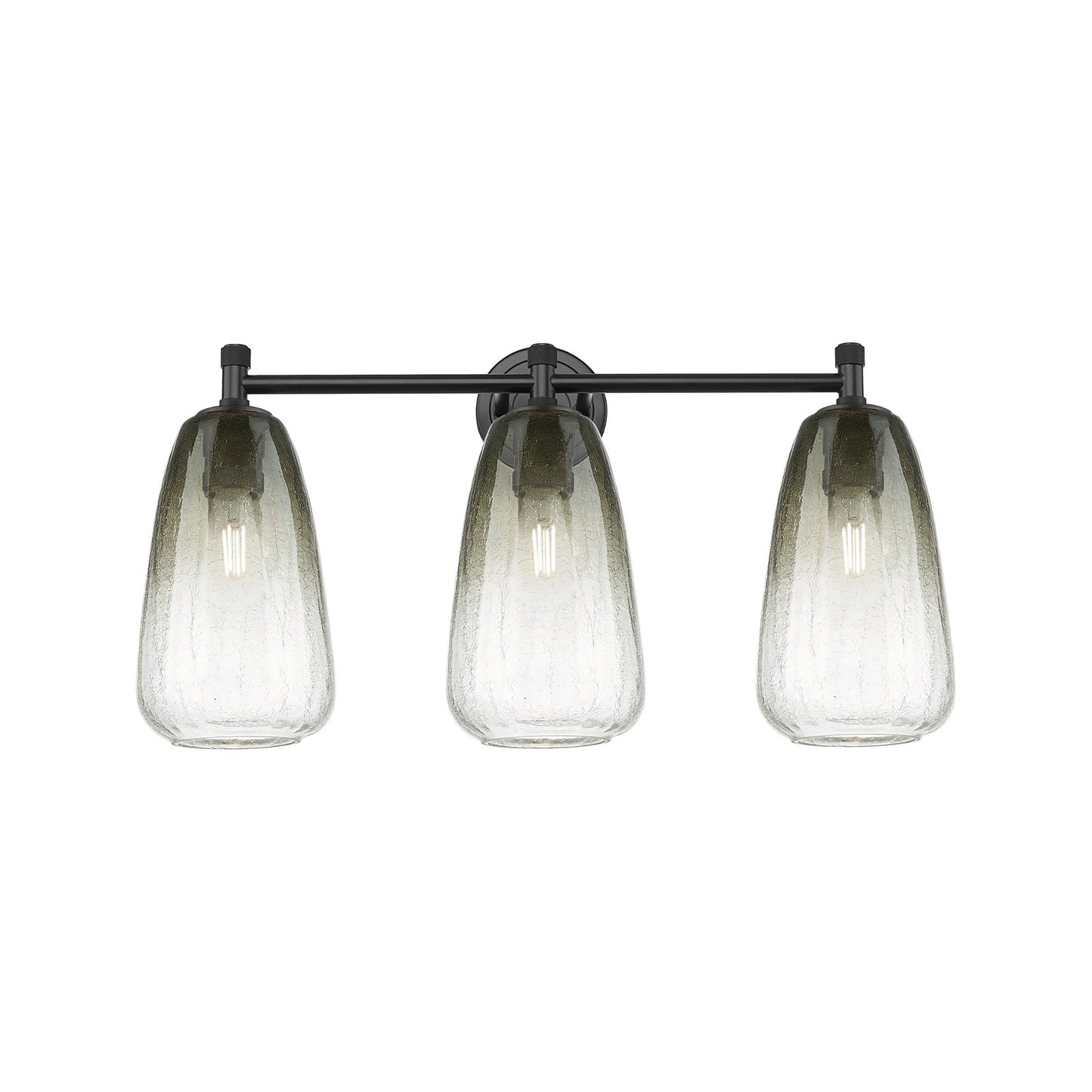 Innovations Brookhaven Almond 24in 3-Light Bath Vanity | Industrial Matte Black and Slate Glass | Bathroom Vanity | Model 434-3W-BK-G480-6SL