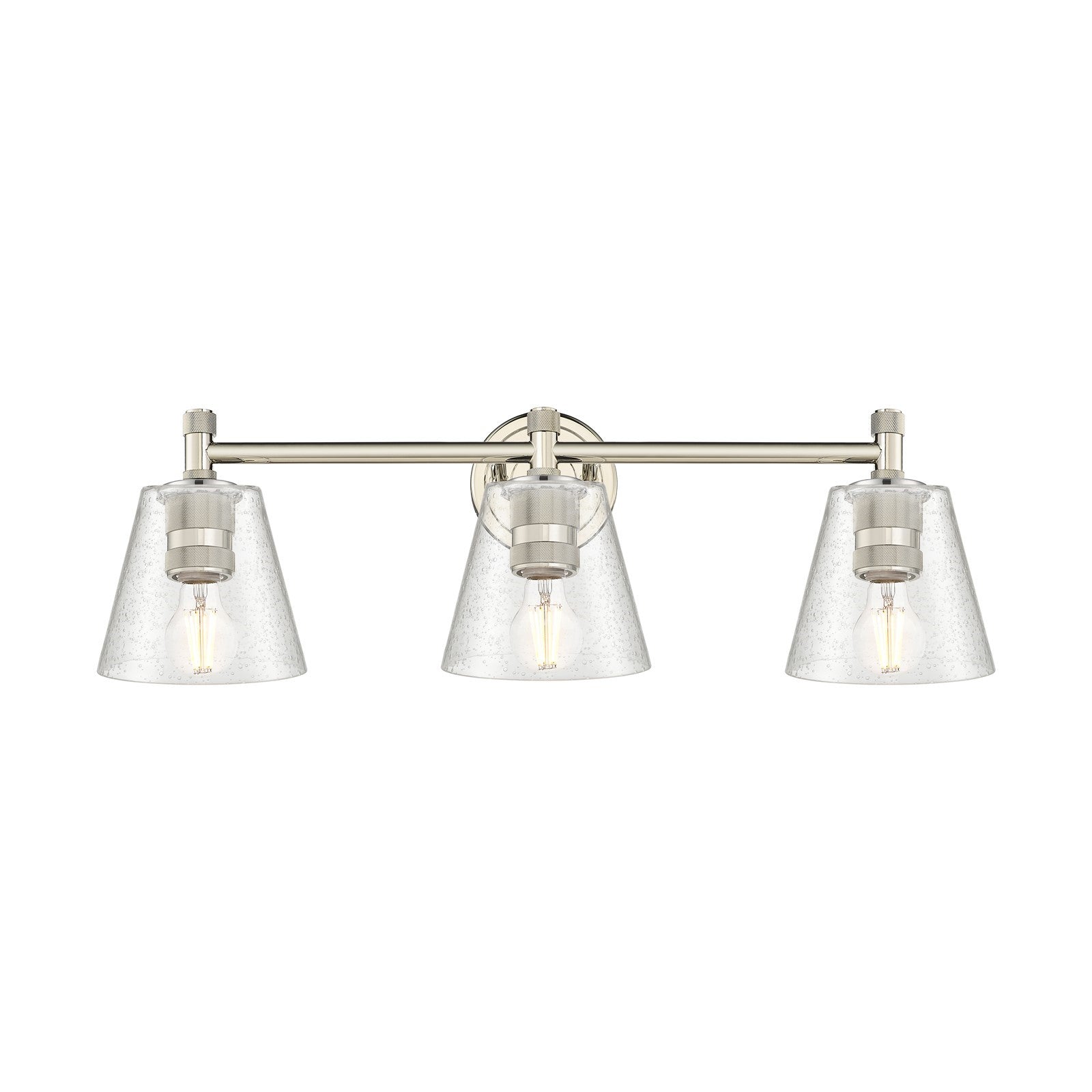 Innovations Caton 24in 3-Light Bath Vanity Light | Industrial Polished Nickel and Frosted Glass | Bathroom Vanity | Model 434-3W-PN-G454