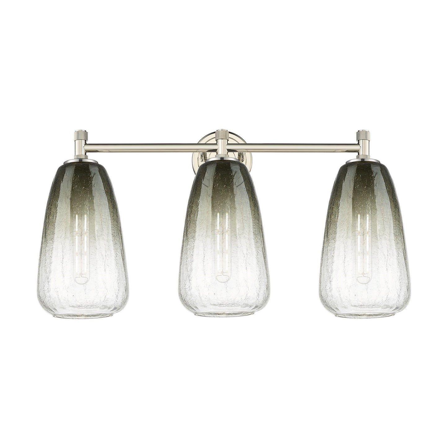 Innovations Brookhaven Almond 24in 3-Light Bath Vanity Light | Industrial Polished Nickel and Slate Glass | Bathroom | Model 434-3W-PN-G480-6SL