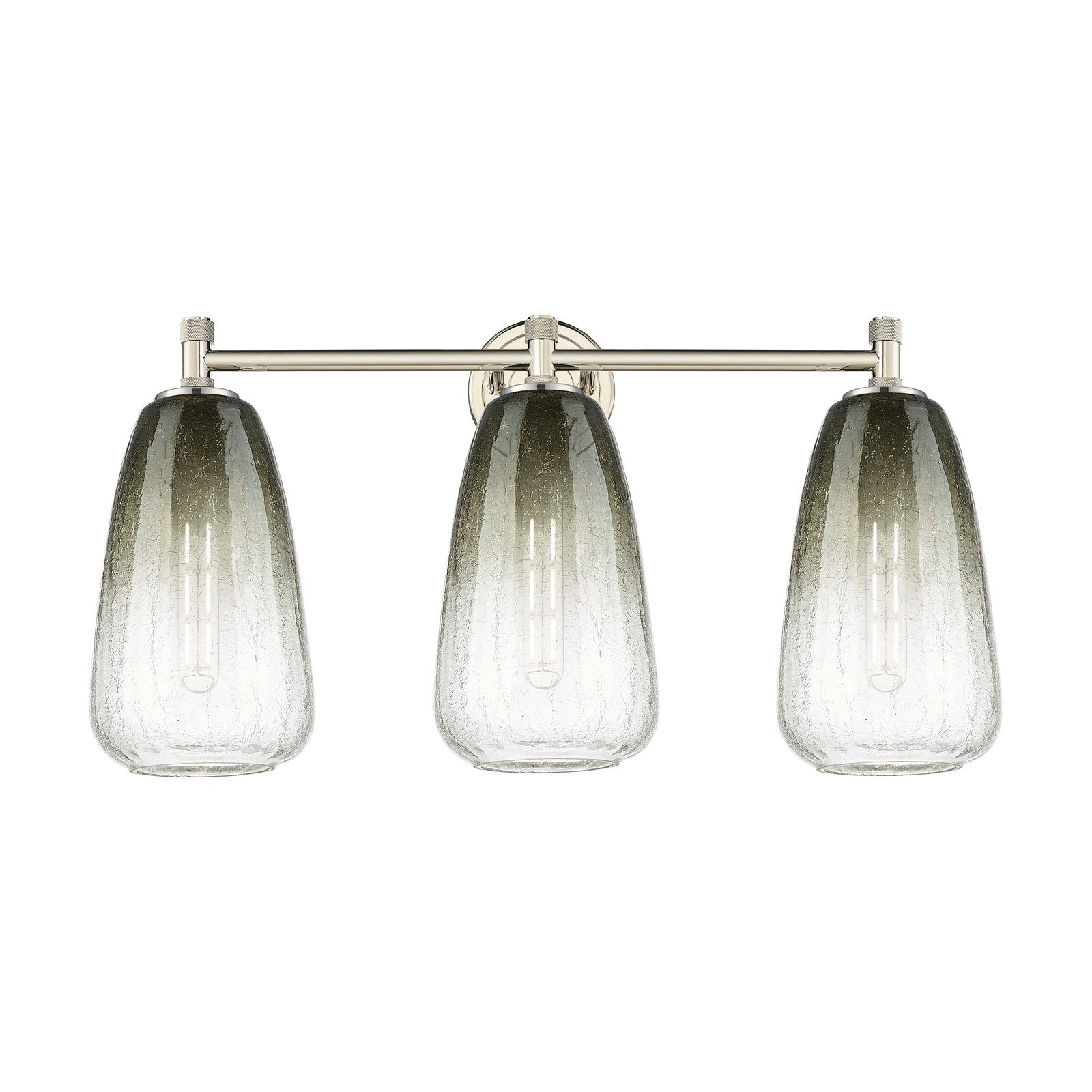 Innovations Brookhaven Almond 24in 3-Light Bath Vanity Light | Industrial Polished Nickel and Slate Glass | Bathroom | Model 434-3W-PN-G480-6SL