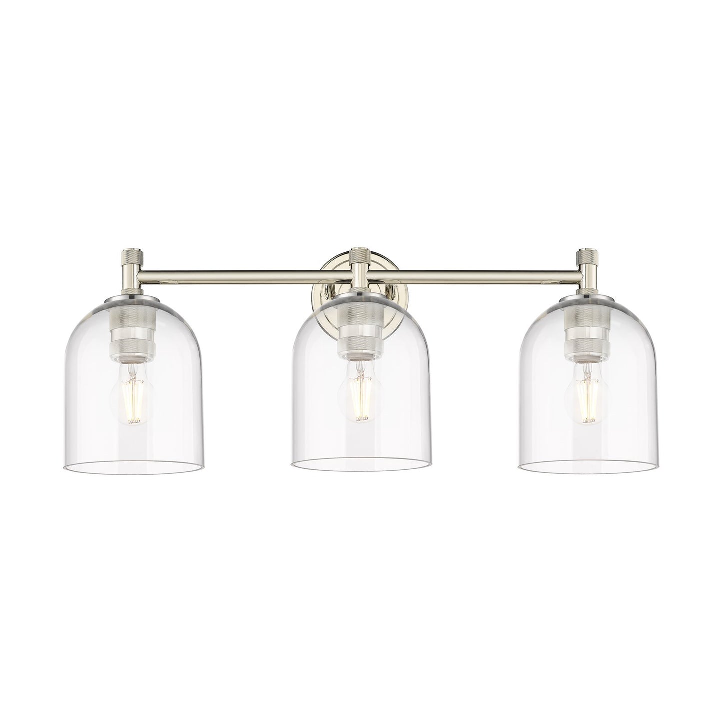 Innovations Bella 23in 3-Light Bath Vanity Light | Industrial Polished Nickel and Clear Glass | Bathroom Vanity | Model 434-3W-PN-G558-6CL