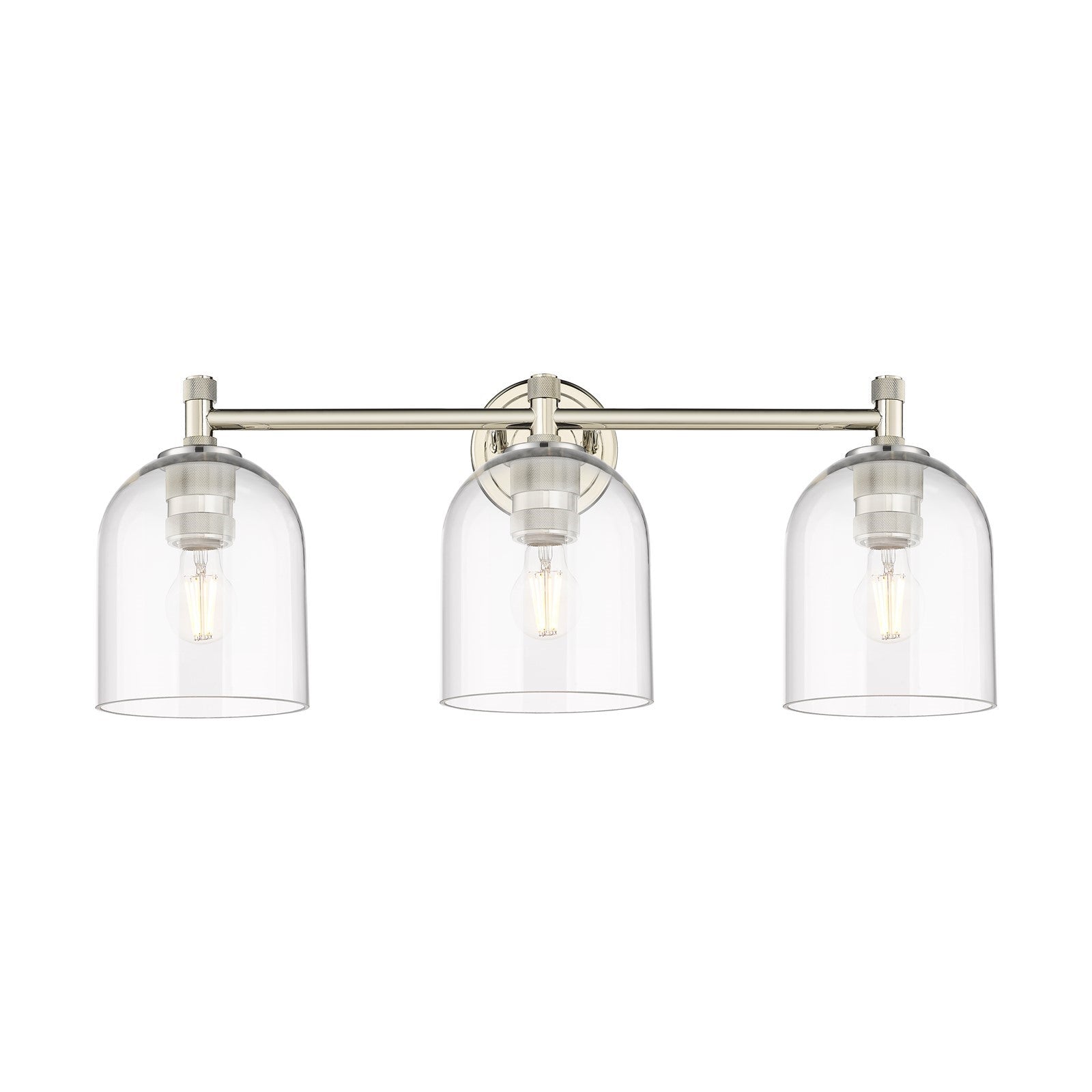 Innovations Bella 23in 3-Light Bath Vanity Light | Industrial Polished Nickel and Clear Glass | Bathroom Vanity | Model 434-3W-PN-G558-6CL