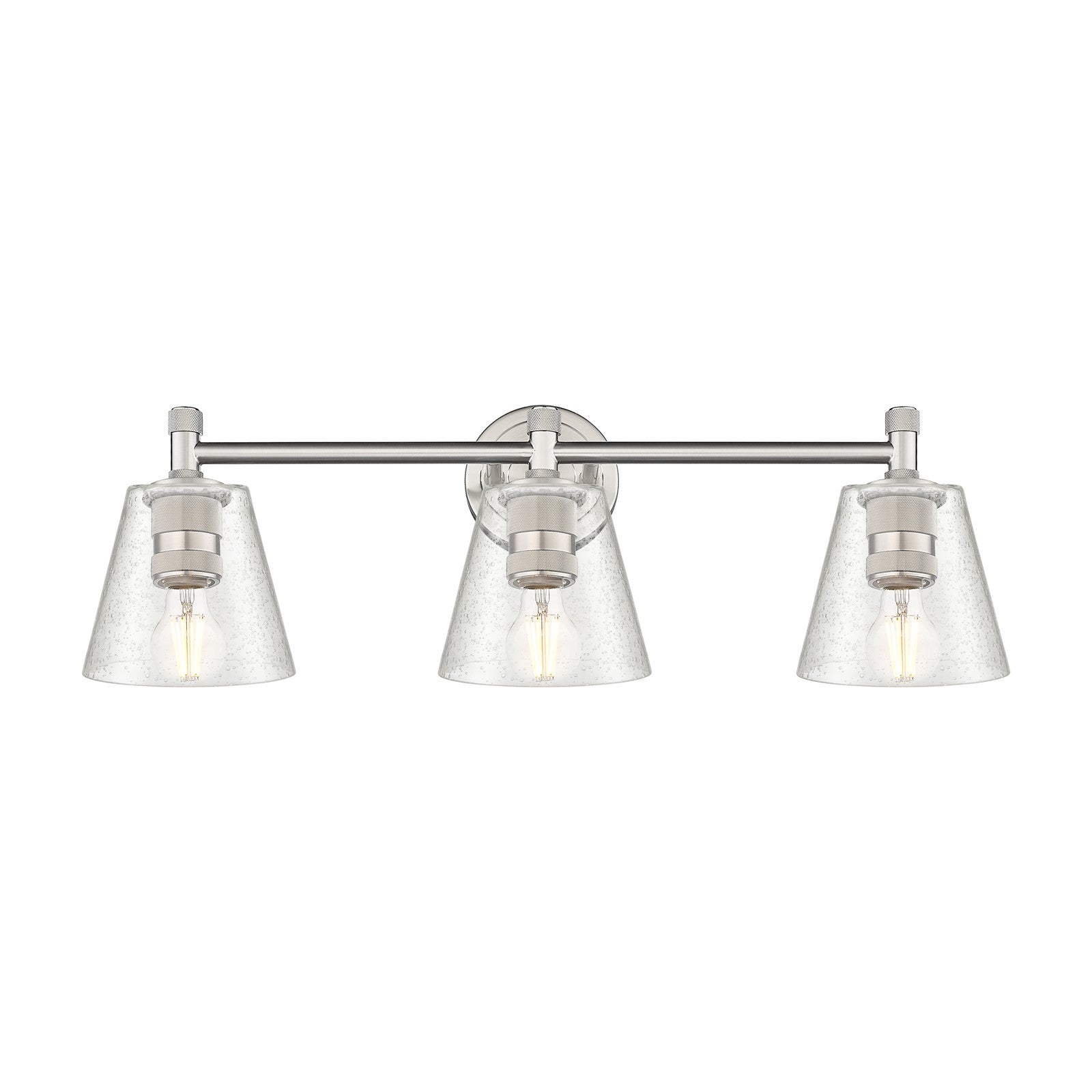 Innovations Caton 24in 3-Light Bath Vanity Light | Industrial Satin Nickel and Frosted Glass | Bathroom Vanity | 23.75 x 9 in | Model 434-3W-SN-G454