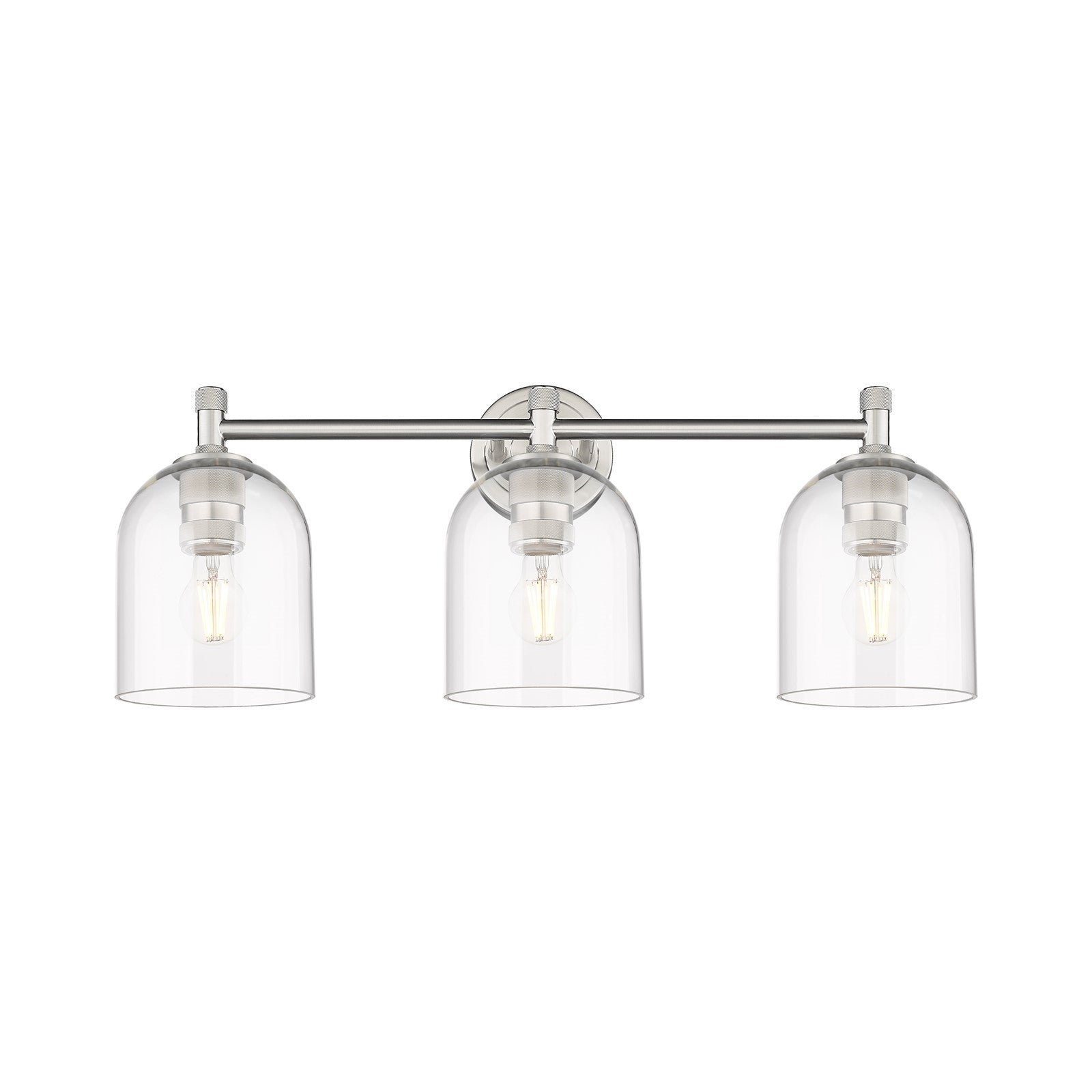 Innovations Bella 23in 3-Light Bath Vanity | Industrial Satin Nickel and Clear Glass | Bathroom Vanity | 23.25 x 10 in | Model 434-3W-SN-G558-6CL