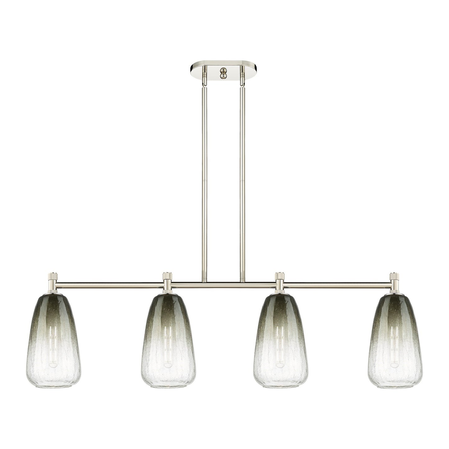 Innovations Brookhaven Almond 46in 4-Light Island Light | Industrial Polished Nickel and Slate Glass | Kitchen Island | Model 434-4I-PN-G480-6SL