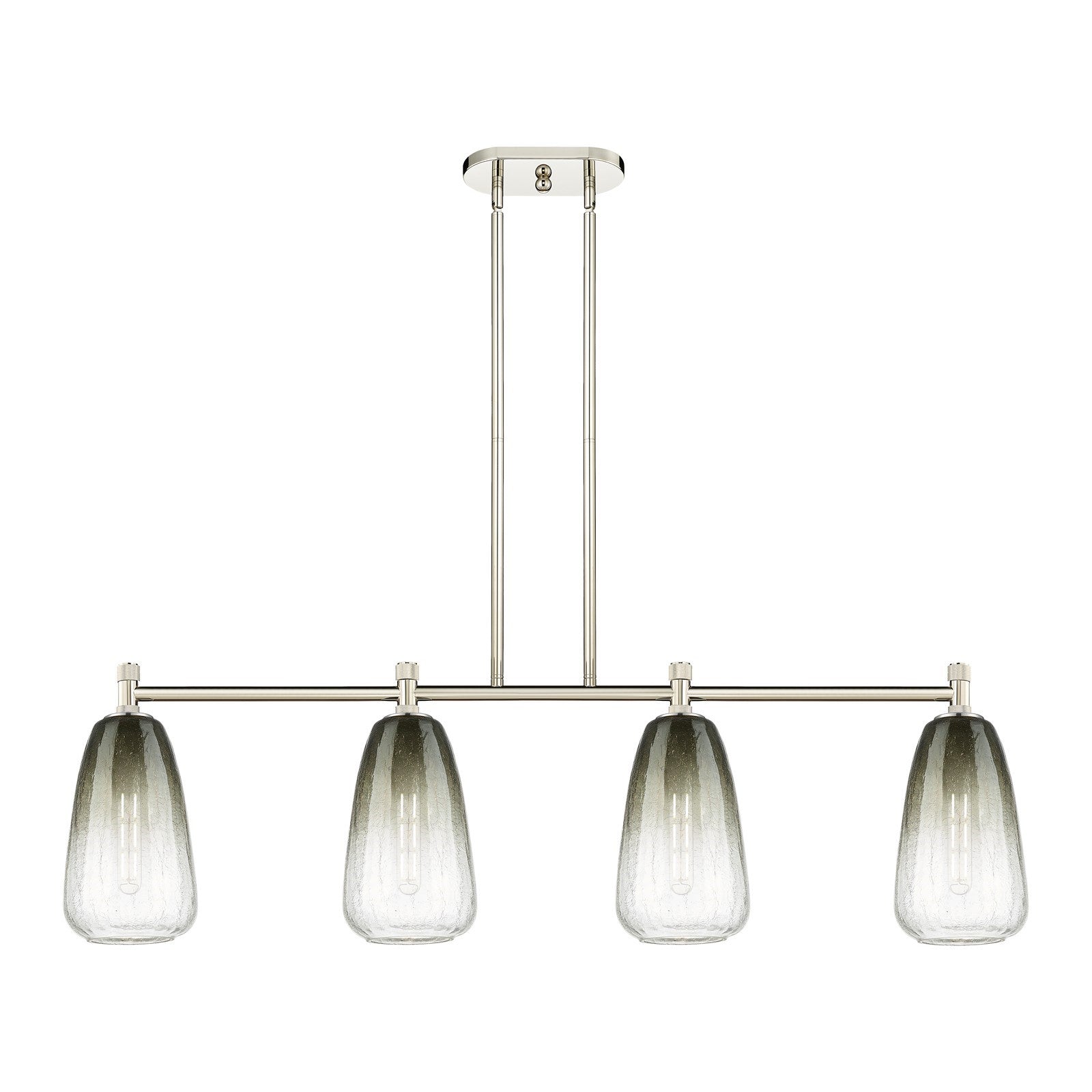 Innovations Brookhaven Almond 46in 4-Light Island Light | Industrial Polished Nickel and Slate Glass | Kitchen Island | Model 434-4I-PN-G480-6SL