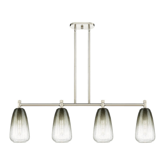 Innovations Brookhaven Almond 46in 4-Light Island Light | Industrial Polished Nickel and Slate Glass | Kitchen Island | Model 434-4I-PN-G480-6SL