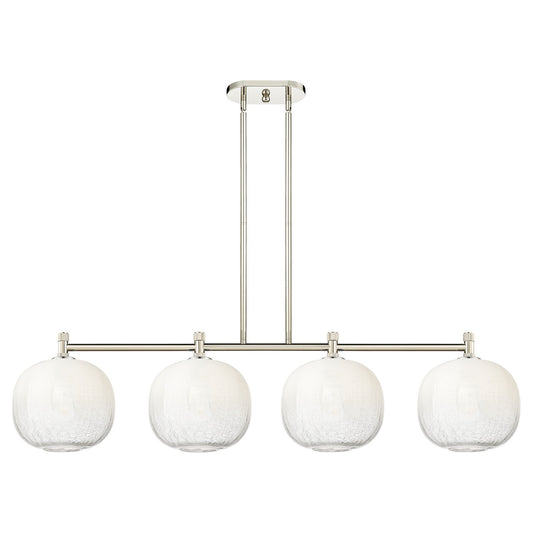 Innovations Brookhaven Sphere 50in 4-Light Island Light | Industrial Polished Nickel and Opal Glass | Kitchen Island | Model 434-4I-PN-G481-10OP