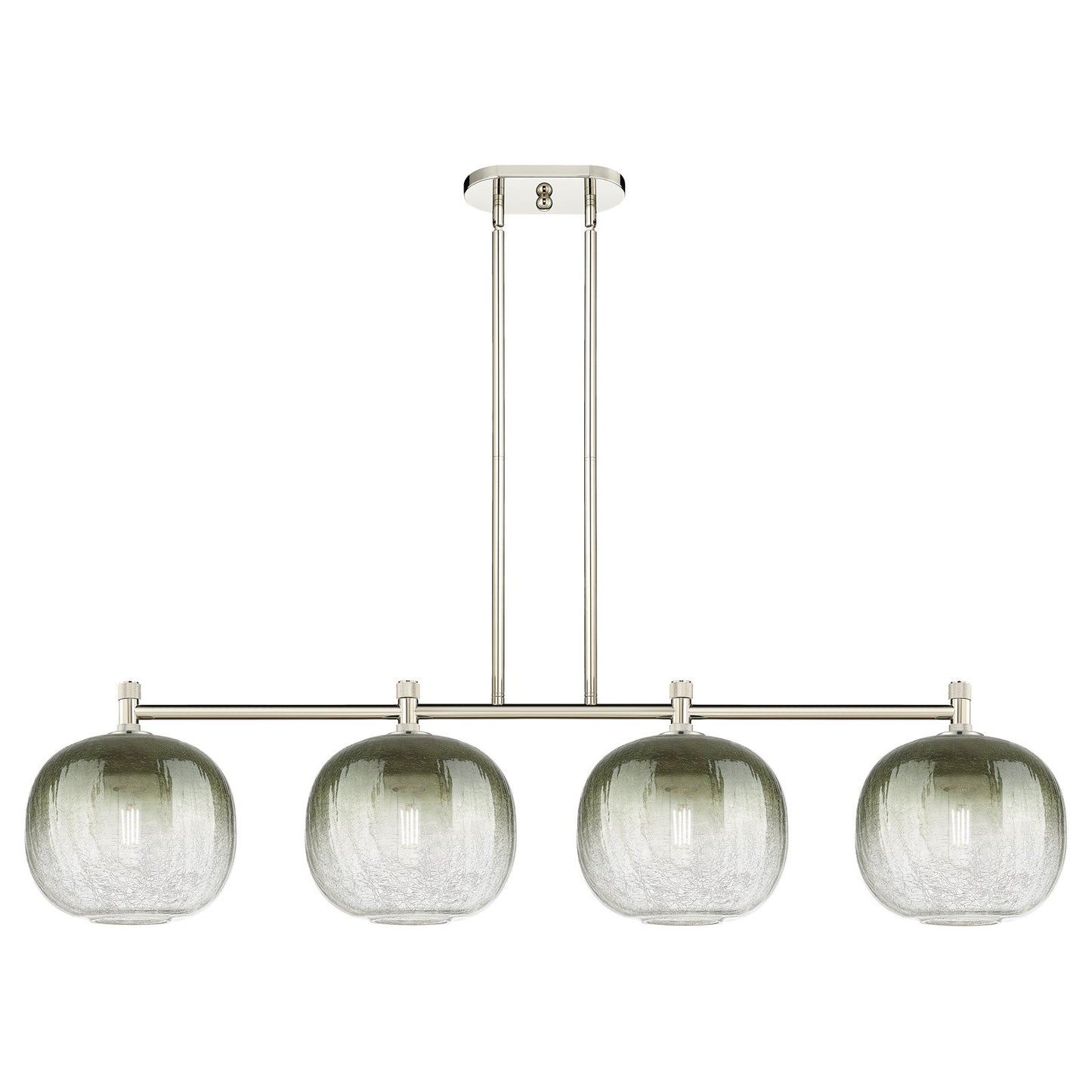 Innovations Brookhaven Sphere 51in 4-Light Island Light | Industrial Polished Nickel and Slate Glass | Kitchen Island | Model 434-4I-PN-G481-10SL
