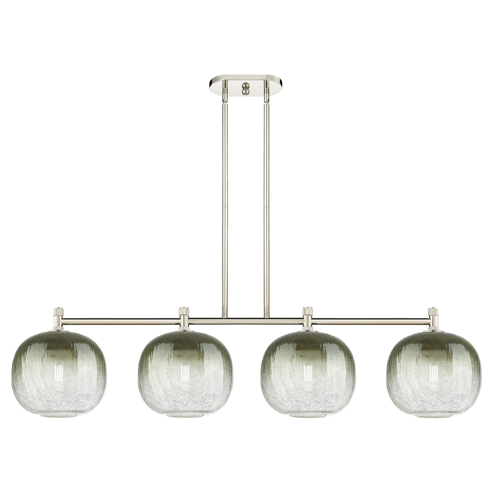 Innovations Brookhaven Sphere 51in 4-Light Island Light | Industrial Polished Nickel and Slate Glass | Kitchen Island | Model 434-4I-PN-G481-10SL