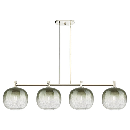 Innovations Brookhaven Sphere 51in 4-Light Island Light | Industrial Polished Nickel and Slate Glass | Kitchen Island | Model 434-4I-PN-G481-10SL