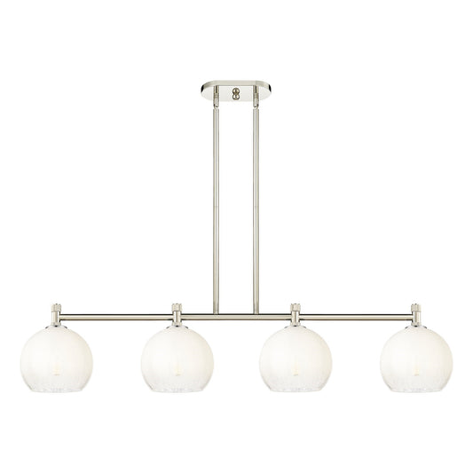 Innovations Brookhaven Globe 48in 4-Light Island Light | Industrial Polished Nickel and Opal Glass | Kitchen Island | Model 434-4I-PN-G483-8OP