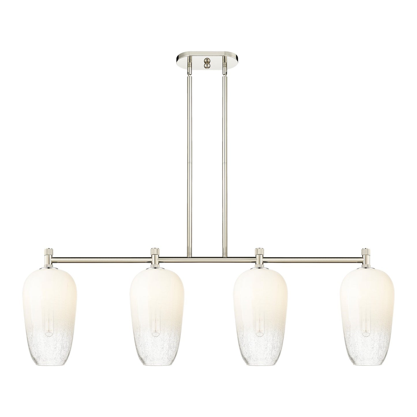 Innovations Brookhaven Flute 47in 4-Light Island Pendant | Industrial Polished Nickel and Opal Glass | Kitchen Island | Model 434-4I-PN-G484-7OP