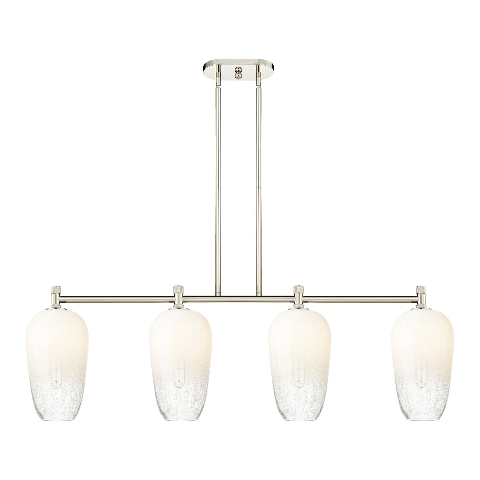 Innovations Brookhaven Flute 47in 4-Light Island Pendant | Industrial Polished Nickel and Opal Glass | Kitchen Island | Model 434-4I-PN-G484-7OP