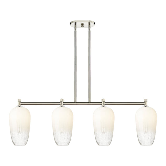Innovations Brookhaven Flute 47in 4-Light Island Pendant | Industrial Polished Nickel and Opal Glass | Kitchen Island | Model 434-4I-PN-G484-7OP