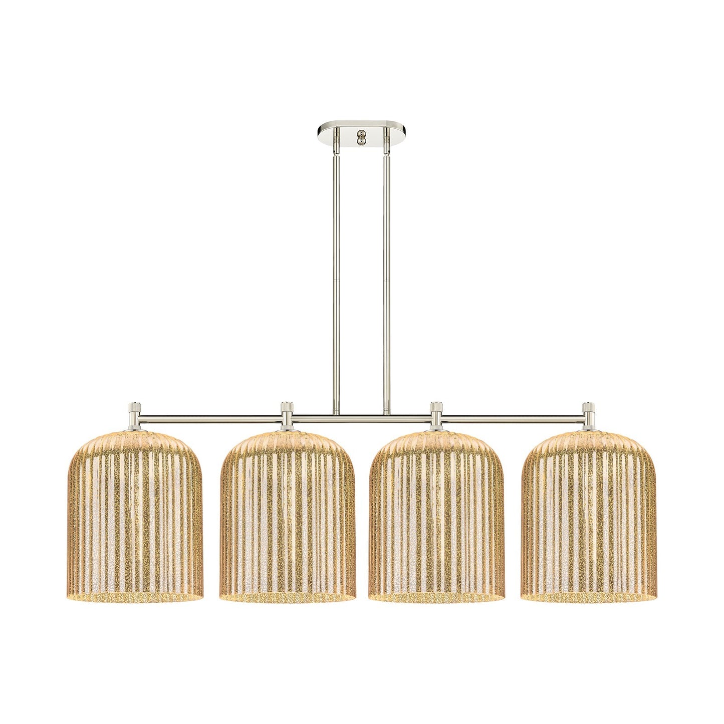 Innovations Crown Point 52in 4-Light Island Pendant | Industrial Polished Nickel and Mercury Glass | Kitchen Island | Model 434-4I-PN-G559-12ME