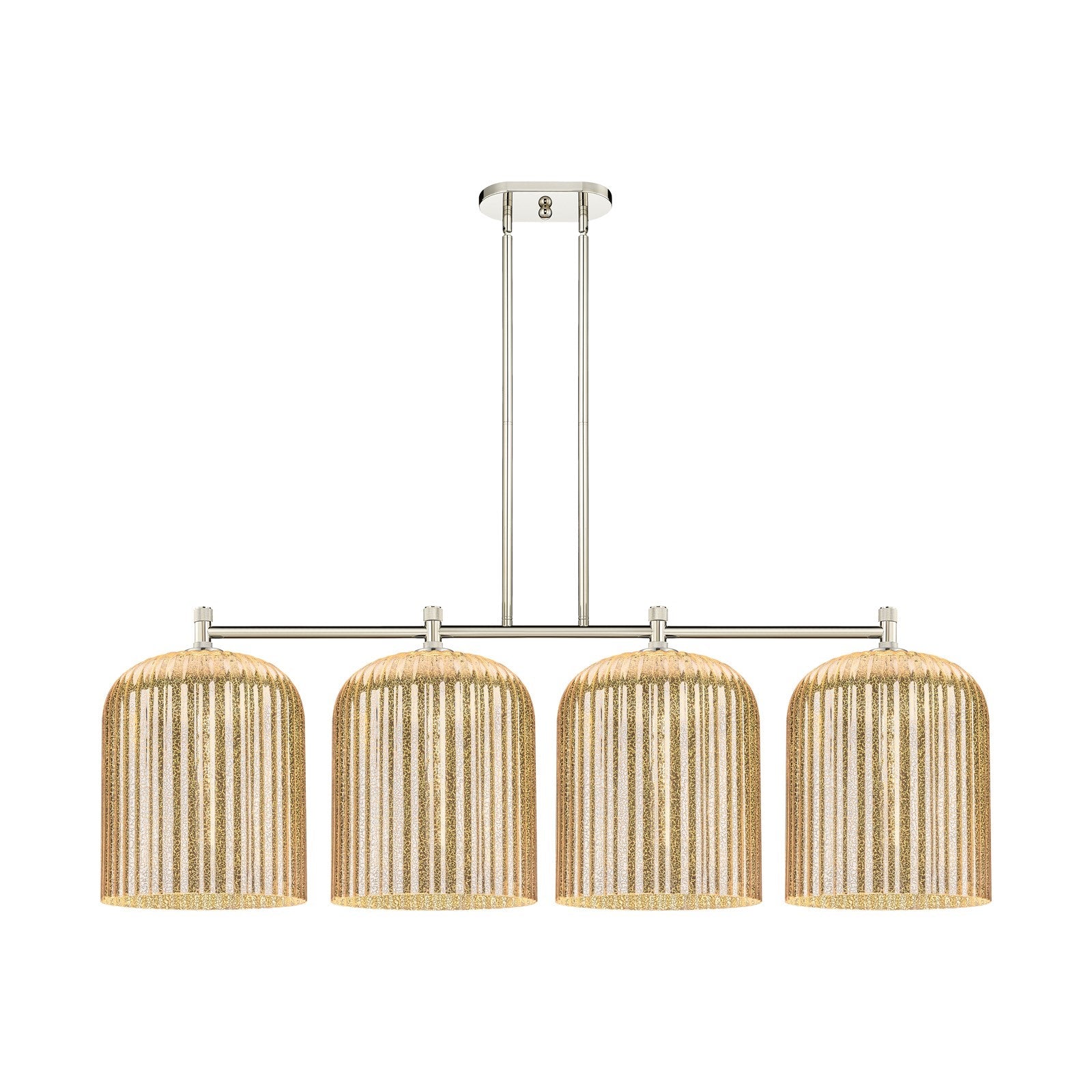Innovations Crown Point 52in 4-Light Island Pendant | Industrial Polished Nickel and Mercury Glass | Kitchen Island | Model 434-4I-PN-G559-12ME