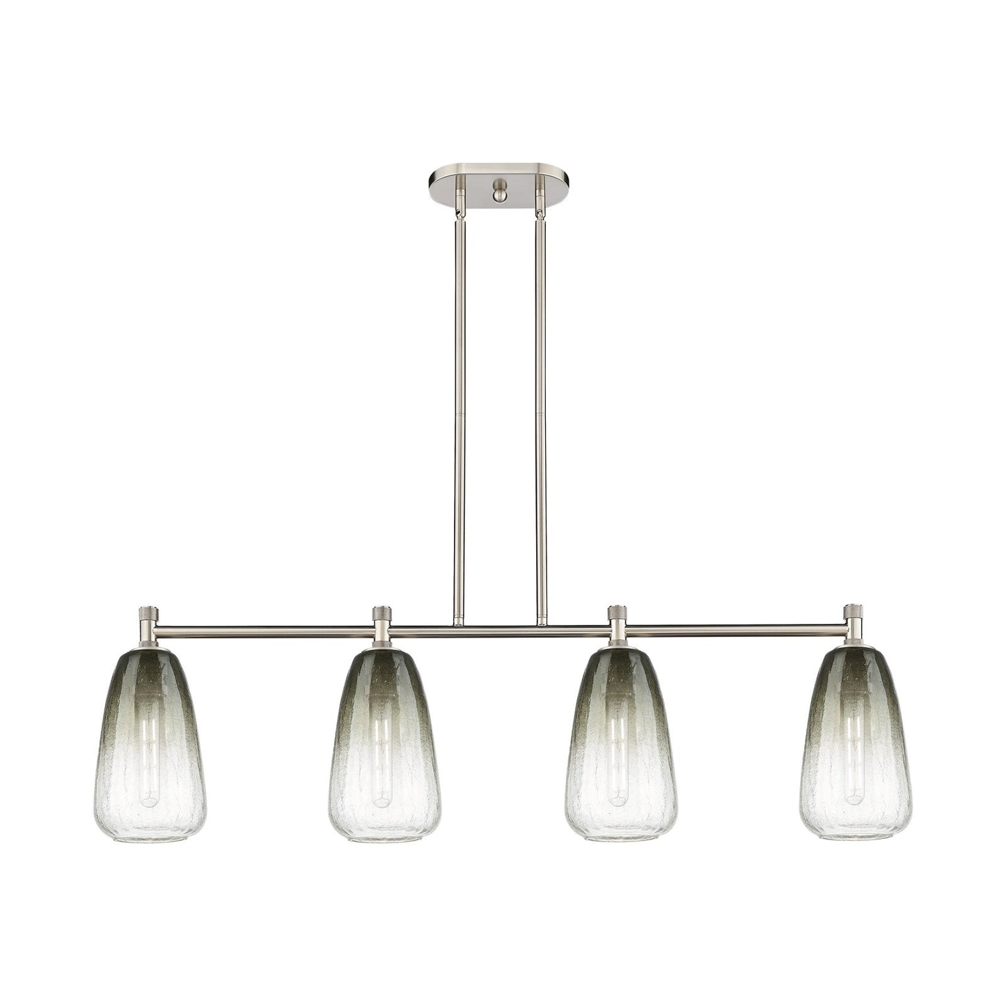 Innovations Brookhaven Almond 46in 4-Light Island Light | Industrial Satin Nickel and Slate Glass | Kitchen Island | Model 434-4I-SN-G480-6SL