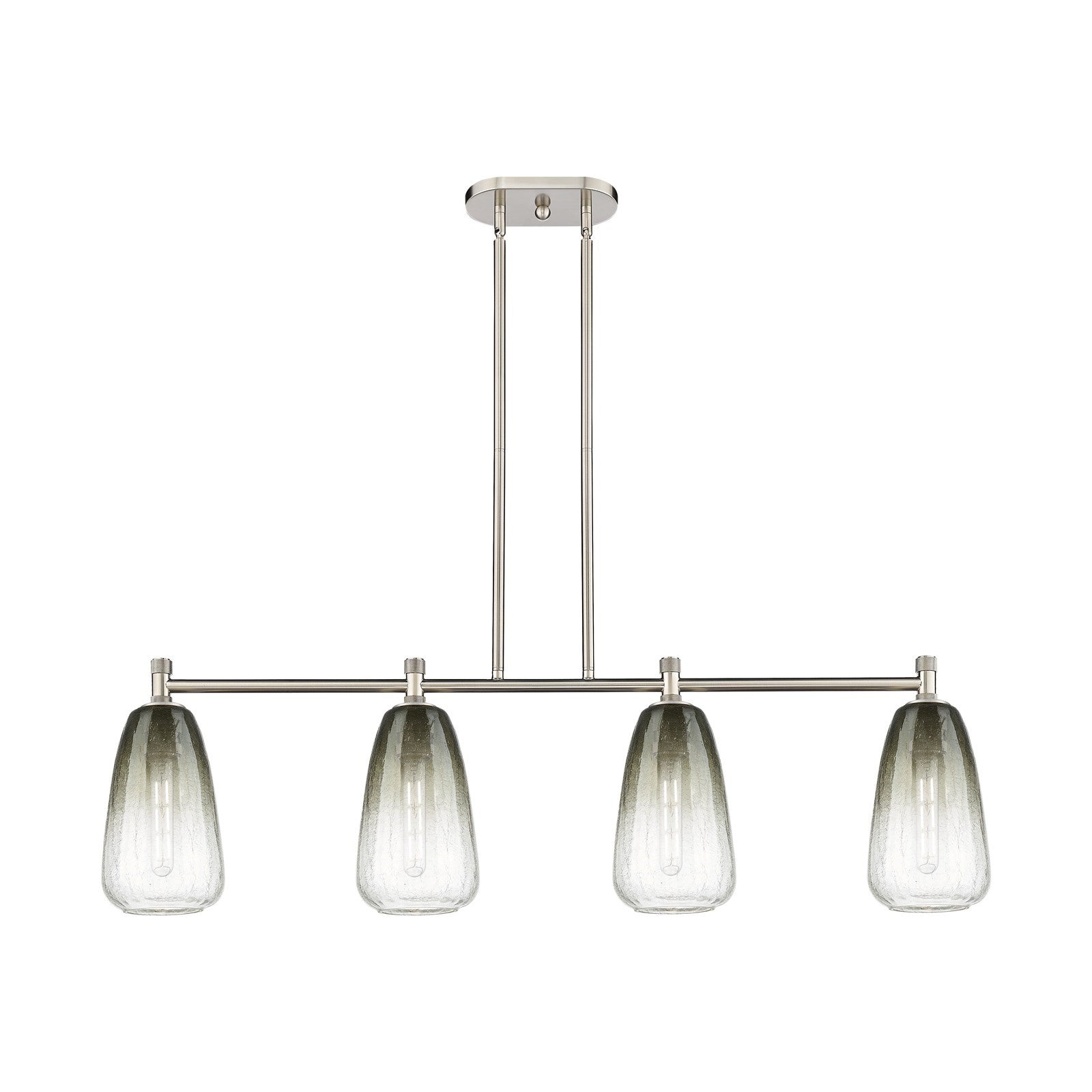 Innovations Brookhaven Almond 46in 4-Light Island Light | Industrial Satin Nickel and Slate Glass | Kitchen Island | Model 434-4I-SN-G480-6SL