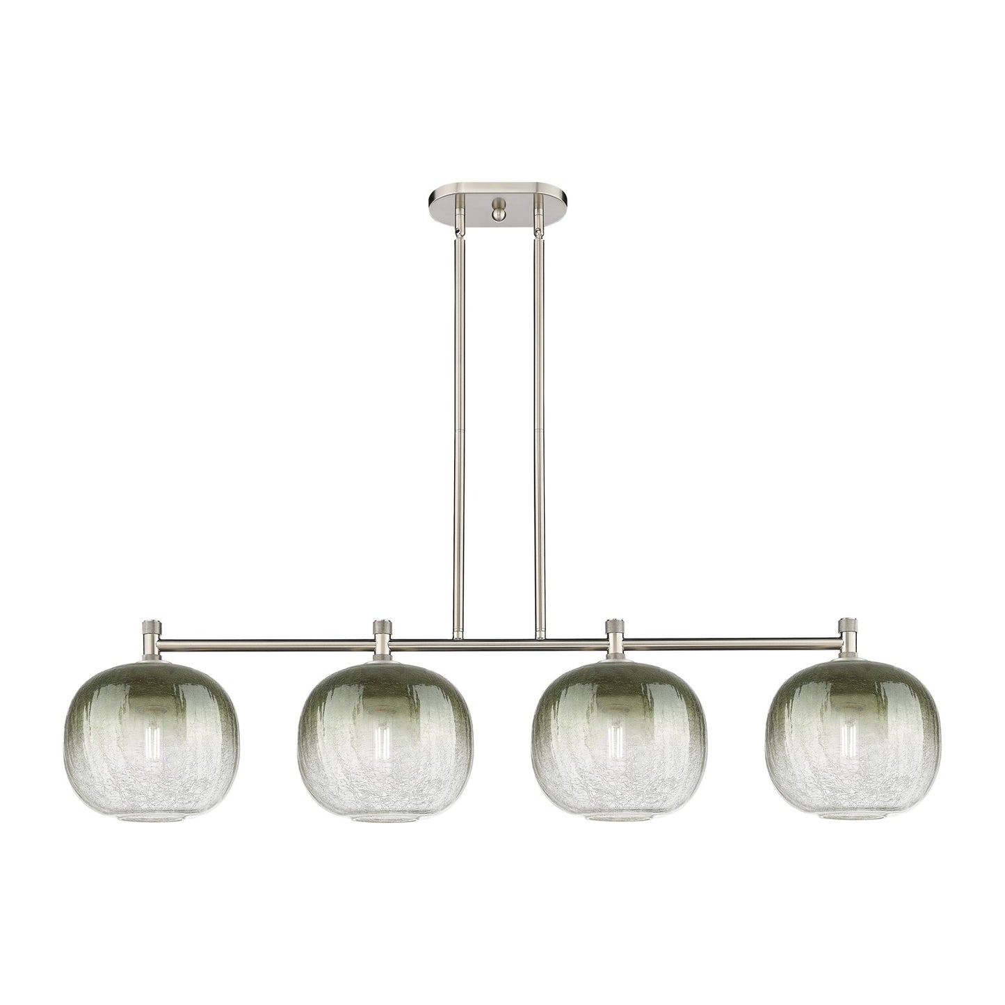 Innovations Brookhaven Sphere 51in 4-Light Island Light | Industrial Satin Nickel and Slate Glass | Kitchen Island & Dining | Model 434-4I-SN-G481-10SL
