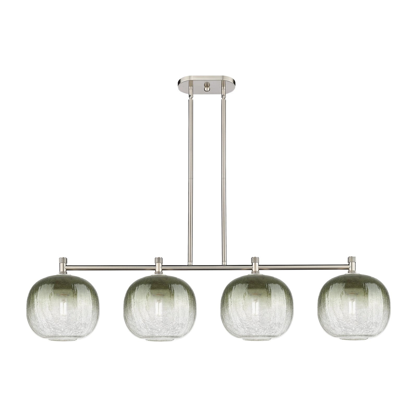 Innovations Brookhaven Sphere 51in 4-Light Island Light | Industrial Satin Nickel and Slate Glass | Kitchen Island & Dining | Model 434-4I-SN-G481-10SL