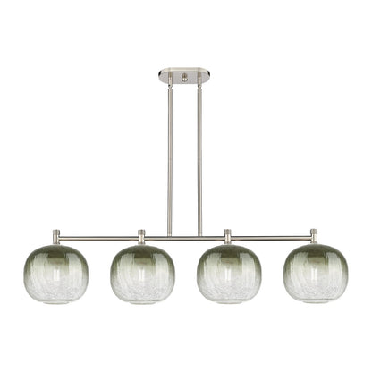 Innovations Brookhaven Sphere 51in 4-Light Island Light | Industrial Satin Nickel and Slate Glass | Kitchen Island & Dining | Model 434-4I-SN-G481-10SL