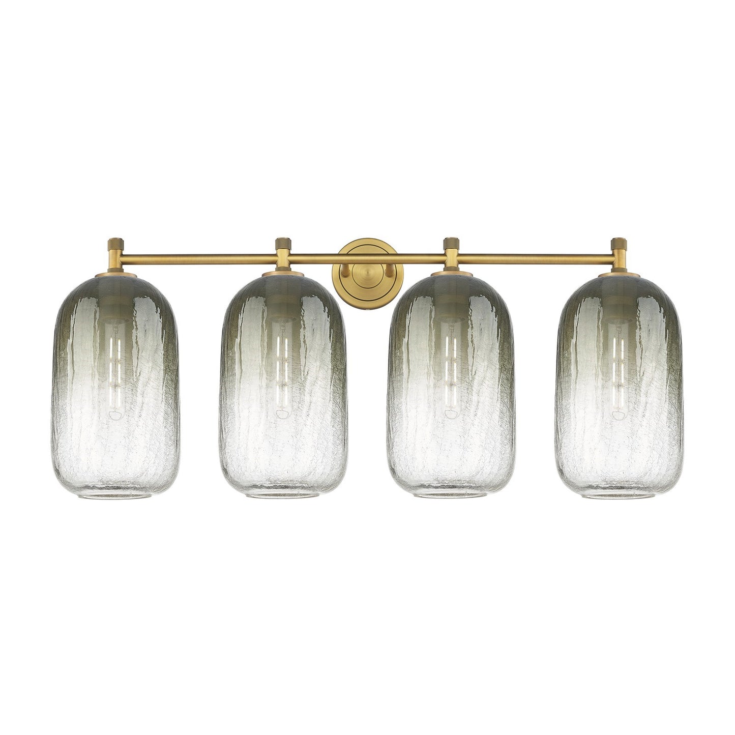 Innovations Brookhaven Cloche 38in 4-Light Bath Vanity | Industrial Brushed Brass and Slate Glass | Bathroom & Powder Room | Model 434-4W-BB-G482-7SL