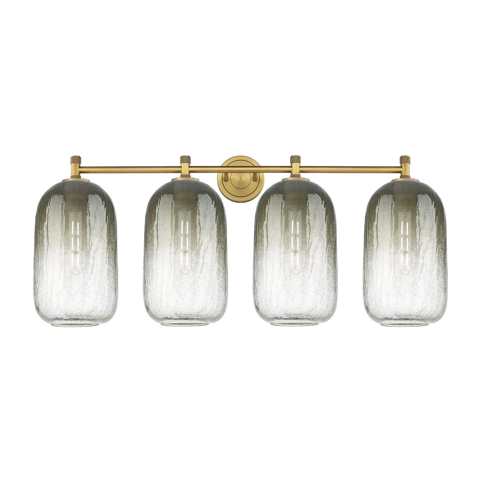 Innovations Brookhaven Cloche 38in 4-Light Bath Vanity | Industrial Brushed Brass and Slate Glass | Bathroom & Powder Room | Model 434-4W-BB-G482-7SL