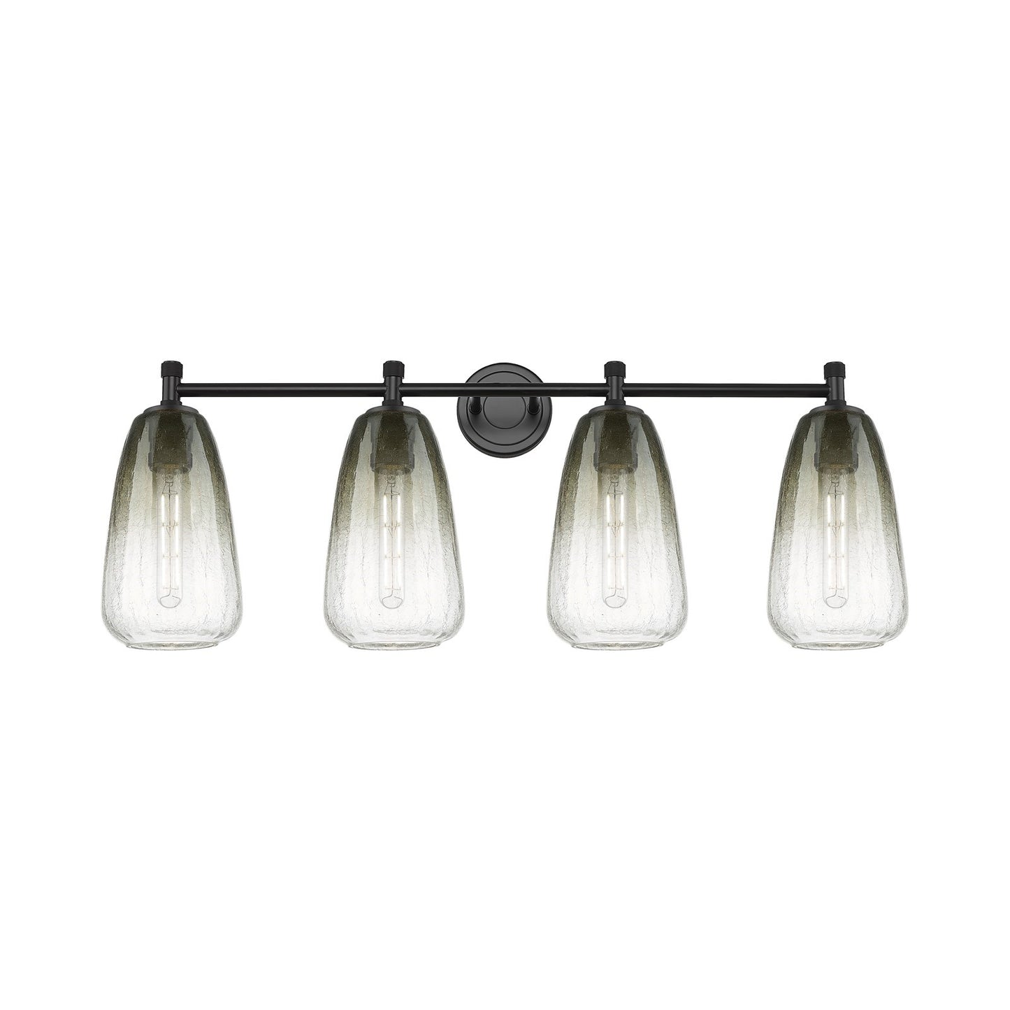 Innovations Brookhaven Almond 36in 4-Light Bath Vanity | Industrial Matte Black and Slate Glass | Bathroom & Powder Room | Model 434-4W-BK-G480-6SL
