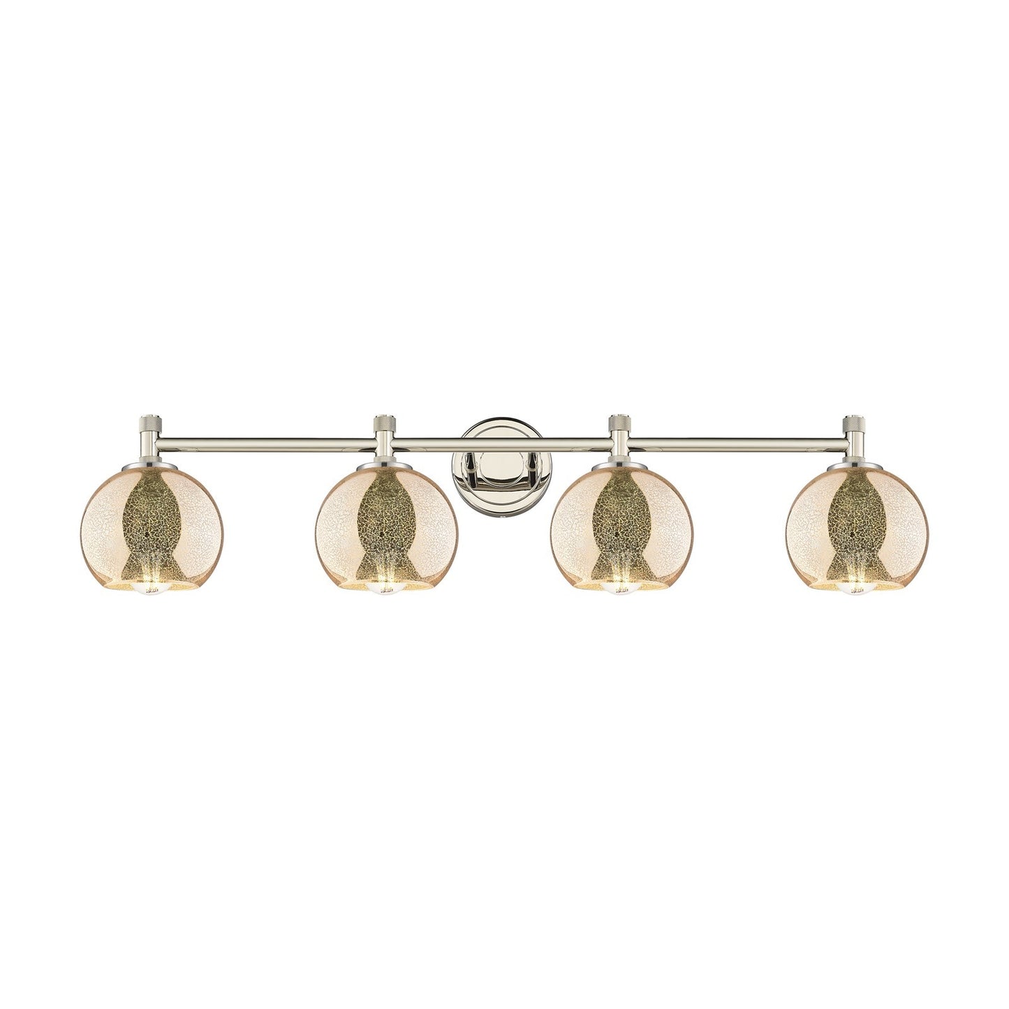 Innovations Athens 36in 4-Light Bath Vanity | Industrial Polished Nickel and Mercury Glass | Bathroom & Powder Room | Model 434-4W-PN-G128-6