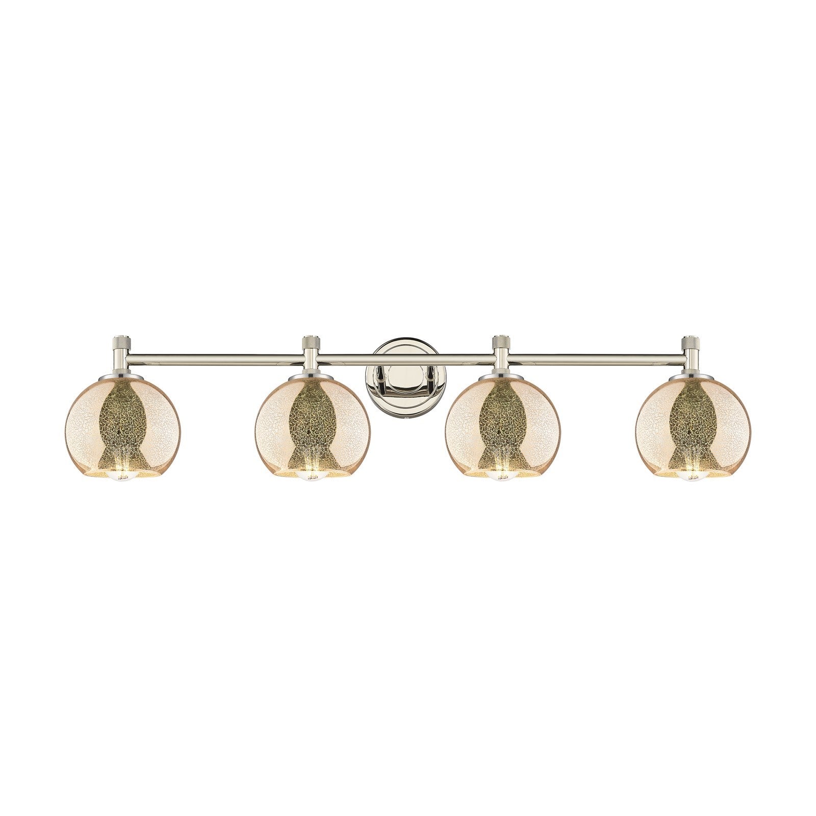 Innovations Athens 36in 4-Light Bath Vanity | Industrial Polished Nickel and Mercury Glass | Bathroom & Powder Room | Model 434-4W-PN-G128-6