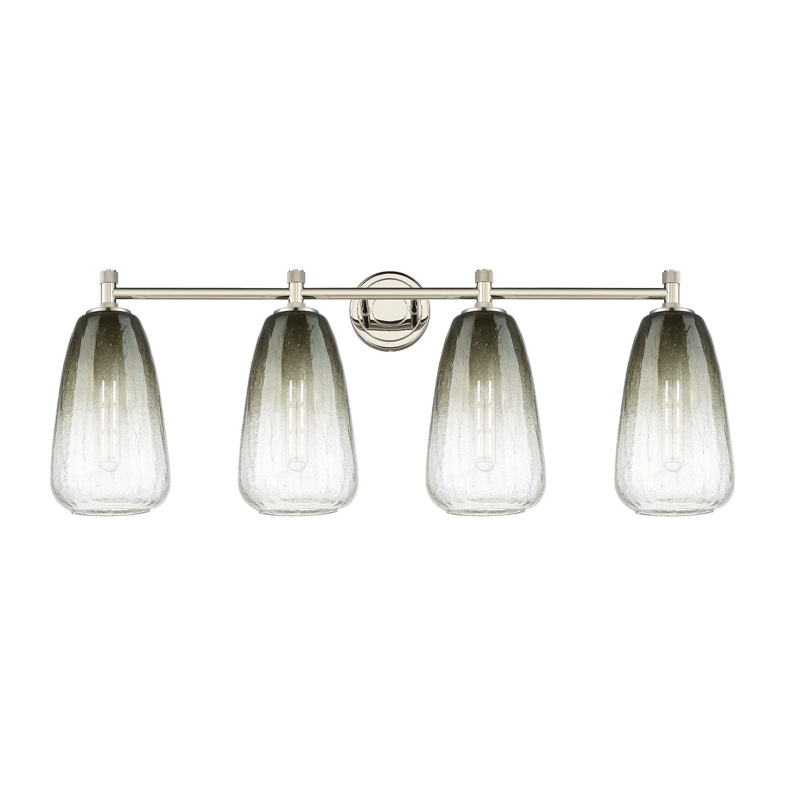 Innovations Brookhaven Almond 36.5in 4-Light Bath Vanity Light | Industrial Polished Nickel and Slate Glass | Bathroom | Model 434-4W-PN-G480-6SL