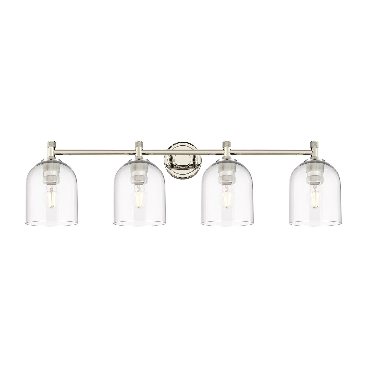 Innovations Bella 36in 4-Light Bath Vanity Light | Industrial Polished Nickel and Clear Glass | Bathroom Vanity | Model 434-4W-PN-G558-6CL