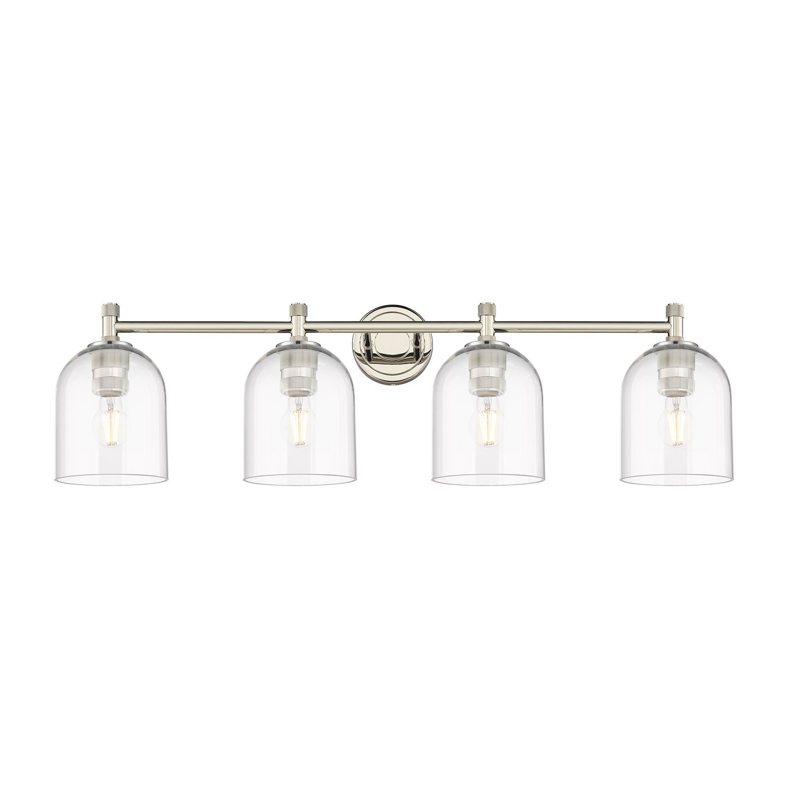 Innovations Bella 36in 4-Light Bath Vanity Light | Industrial Polished Nickel and Clear Glass | Bathroom Vanity | Model 434-4W-PN-G558-6CL