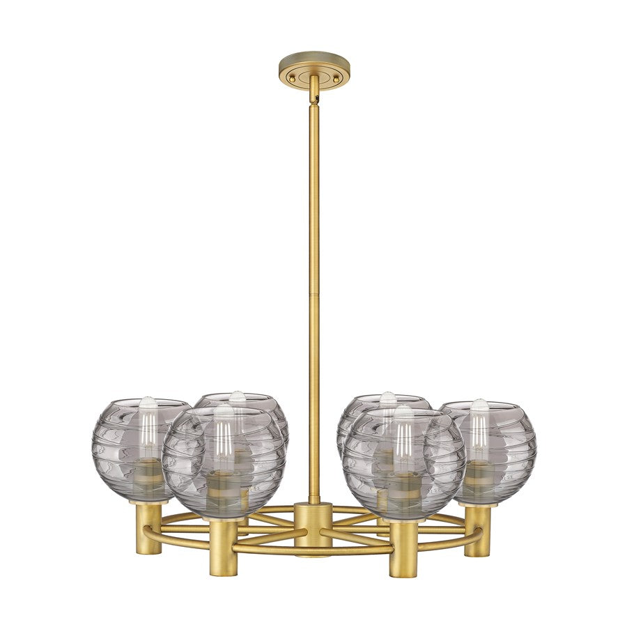 Innovations CP 6Lt 26" Athens DS Stem Chandelier, BB/SDS - 434-6CR-BB-G1213-6SM