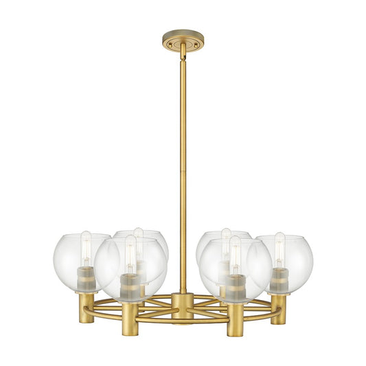 Innovations CP 6Lt 26" Athens Stem Chandelier, BB/CL - 434-6CR-BB-G122-6