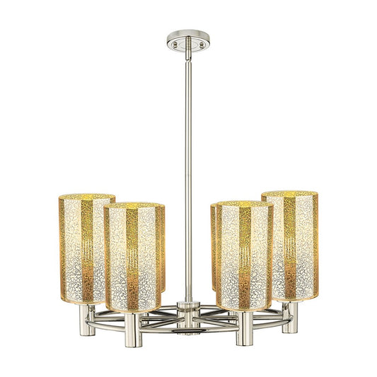 Innovations Crown Point 6Lt 24" Stem Chandelier/7" PN/MC - 434-6CR-PN-G434-7ME