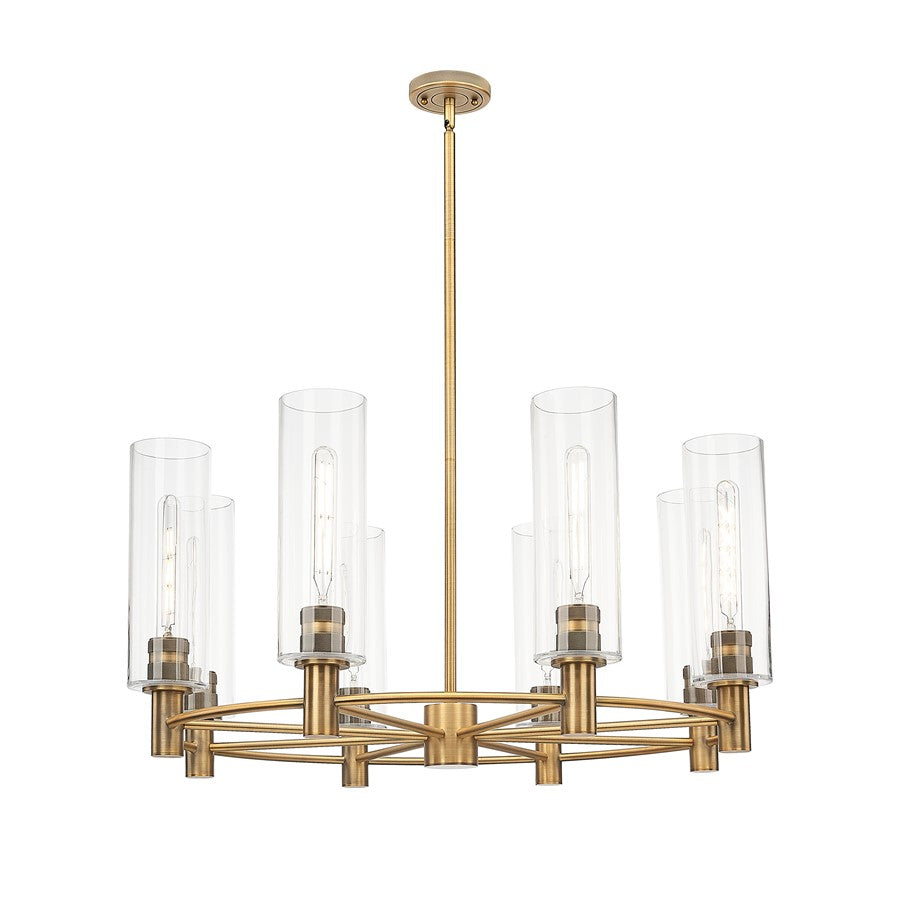 Innovations Crown Point 8Lt 32" Stem Chandelier/12" BB/CL - 434-8CR-BB-G434-12CL