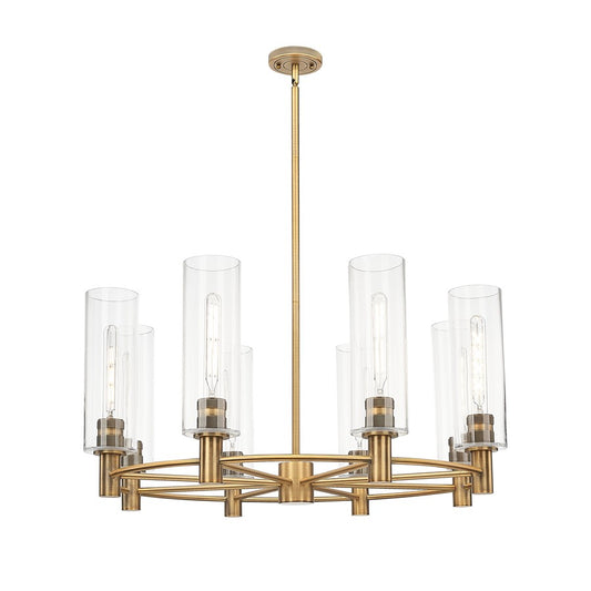 Innovations Crown Point 8Lt 32" Stem Chandelier/12" BB/CL - 434-8CR-BB-G434-12CL