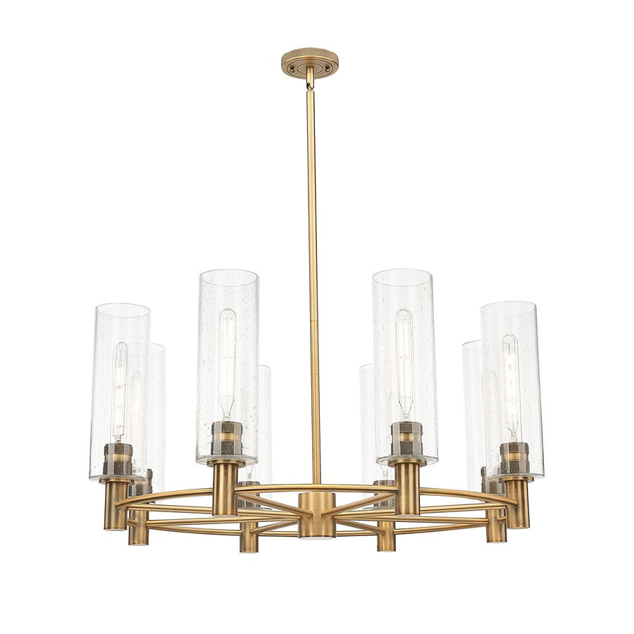 Innovations CP 8Lt 32" Stem Chandelier/12" BB/SD - 434-8CR-BB-G434-12SDY