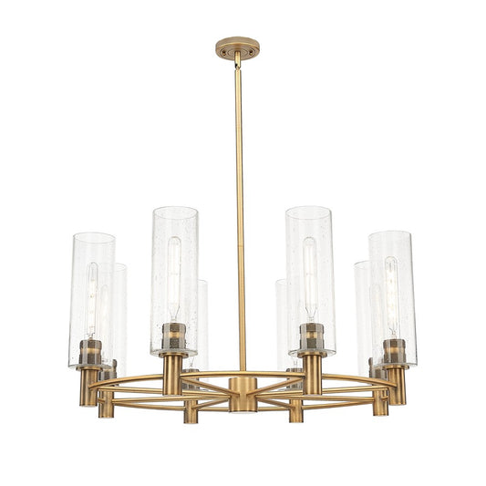 Innovations CP 8Lt 32" Stem Chandelier/12" BB/SD - 434-8CR-BB-G434-12SDY