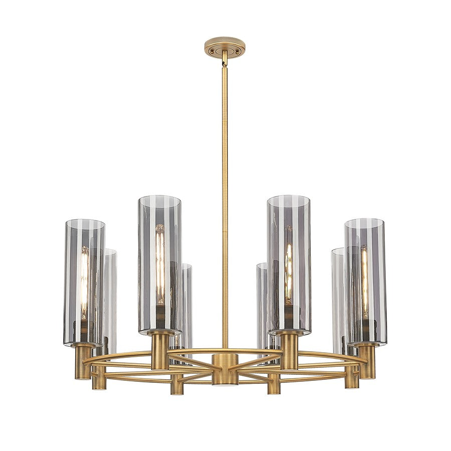 Innovations Crown Point 8Lt 32" Stem Chandelier/12" BB/SM - 434-8CR-BB-G434-12SM