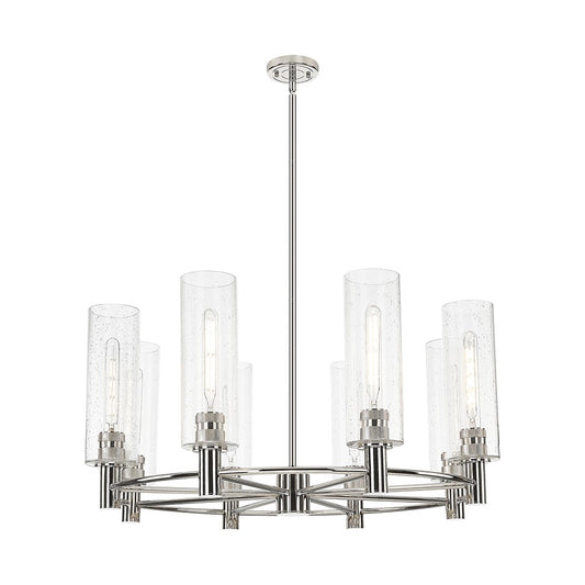 Innovations CP 8Lt 32" Stem Chandelier/12" PN/SD - 434-8CR-PN-G434-12SDY