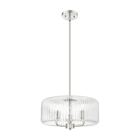 Innovations Windsor 3Lt 16" Stem Pendant, SN/Clear - 436-3S-SN-G436-16CL
