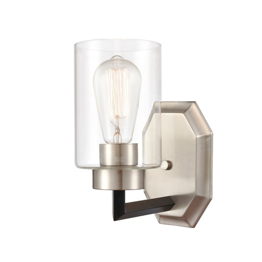 Innovations 1W 441-1W-BSN-CL Mila Sconce, Black S Nickel/Clear