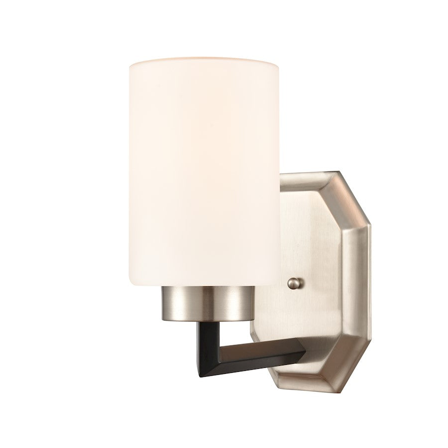 Innovations Mila 1-Light LED Wall Sconce | Industrial Art Deco Black Satin Nickel and White Glass | Bathroom & Hallway Accent | Model 441-1W-BSN-G4411-LED