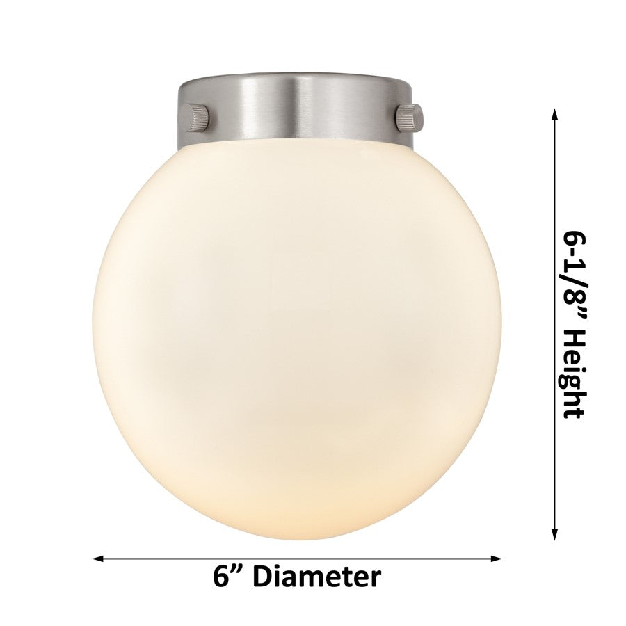 Innovations Caden Beacon 1Lt 6" Flush, Antique Brass/White
